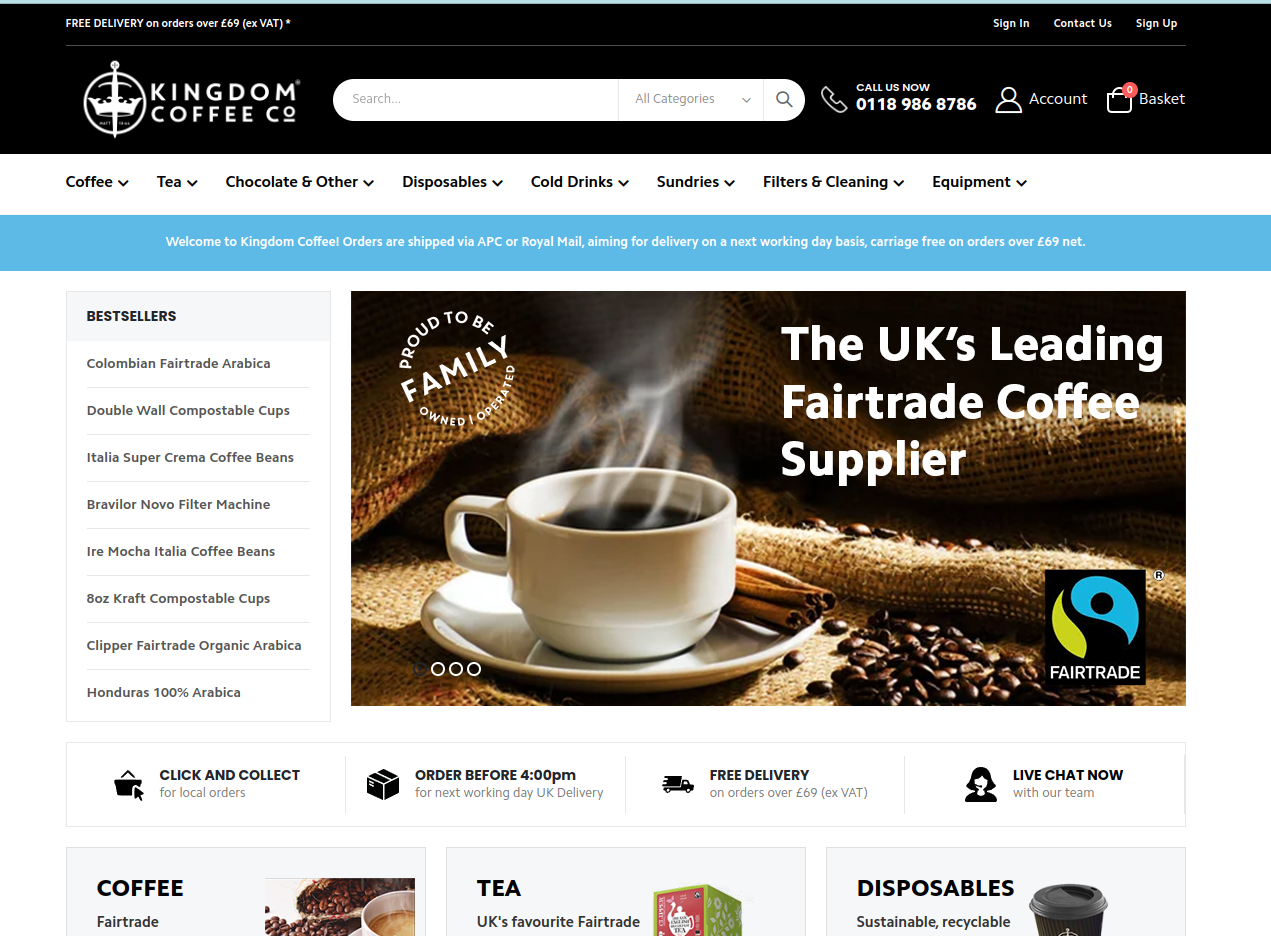 Kingdom Coffee store screenshot