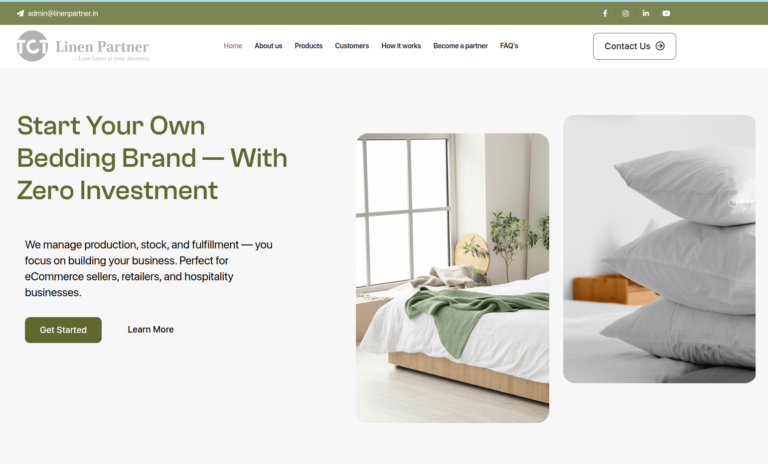 Linen Partner store screenshot